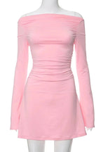 Elegant Long Sleeve Slim Fit A-Line Mini Dress