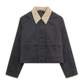 New Women's Cargo Jackets Vintage Long Sleeve Patchwork Outwear With Pocket Street Style Punk Loose Casual Top Coats