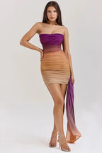 Strapless Off-Shoulder Mini Dress with High Waist