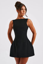 Backless Sleeveless High Waist Slim Mini Dress