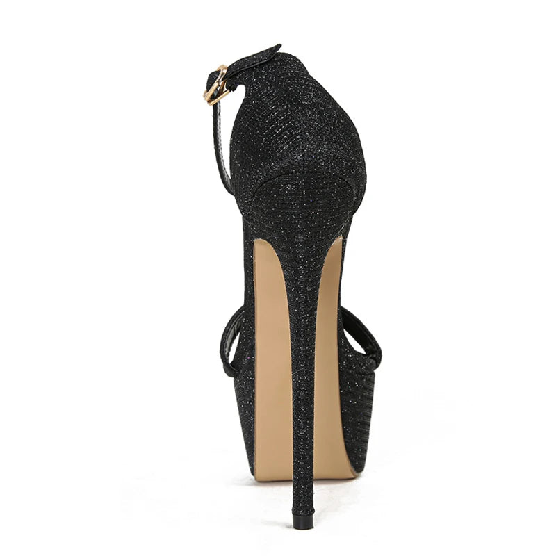 Sequined Platform Sandals for Women