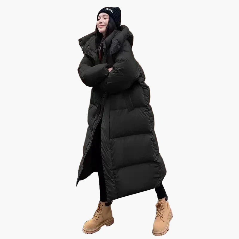 | Women's Long Hooded Quilted Puffer Coat