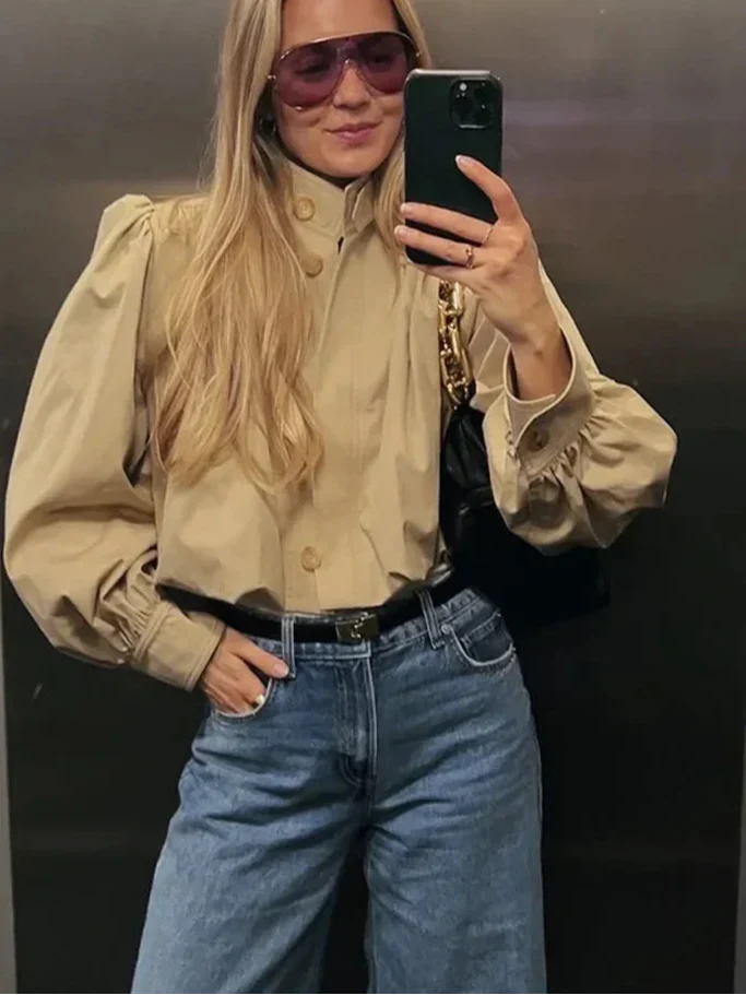Edie Cropped Bomber Jacket