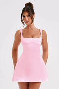 Sleek Backless Slim Sleeveless Mini Dress