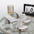 Luxurious Hollowed Out High Heel Slippers for Summer Fashion