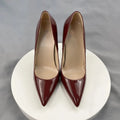 Red Patent Pointy Toe High Heels Pumps Slip On Stilettos for Women