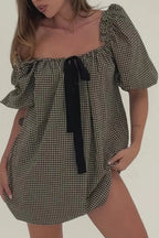 Puff Sleeve Loose Mini Dress