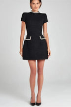 Elegant Patchwork Slim Fit Mini Dress