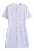 Slim Fit Patchwork Short Sleeve Mini Dress
