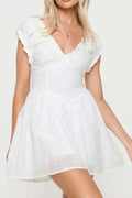 V-Neck A-Line Mini Dress