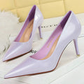 Crystal Patent Leather Women Pumps Pointed High Heels Stilettos Kitten Heels
