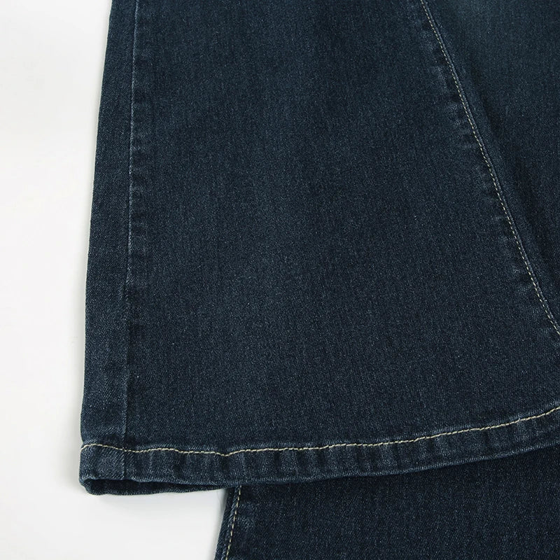 Vintage y2k Flared Jeans Retro Button-up Low Rise Casual Denim Pants Harajuku 2000s Trousers Basic Aesthetic Mom Jeans