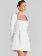 Illyria Long Sleeve Rhinestone A Line Dress