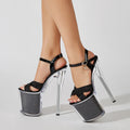 Summer Super High Transparent Stilettos Platform Sandals for Women