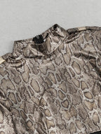 Python Snake Pattern Cut Out Dress with Chain