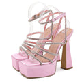 Super Square Heel Narrow Band Sandals