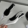 Crystal Pointed Toe Women Pumps with Designer Low Heels Sandals