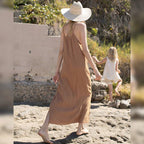 Spaghetti Strap Scoop Neck Gauze Texture Oversized Maxi Dress
