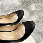 Black Matte Women Sexy Cute Round Toe High Heels - 10cm or 12cm