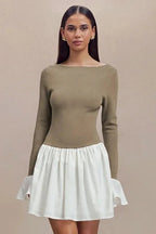 Slim Flare Sleeve Mini Dress