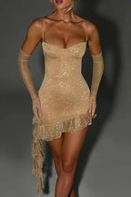 Spaghetti Strap Backless Mini Dress