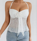 Sexy Low Neck Pleated Y2K Lace-up Cami Top