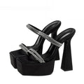 Summer Glitter Rhinestones High Heels Platform Slipper Sandal Fashion for Ladies