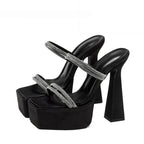 Summer Glitter Rhinestones High Heels Platform Slipper Sandal Fashion for Ladies