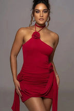 Slim Strapless Lace-Up Mini Dress