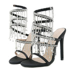 Rhinestone Golden Crystal Sandals for Women's Summer Fashion