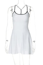 Backless Sleeveless Mini Dress with High Waist Straps