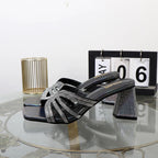 Luxurious Hollowed Out High Heel Slippers for Summer Fashion