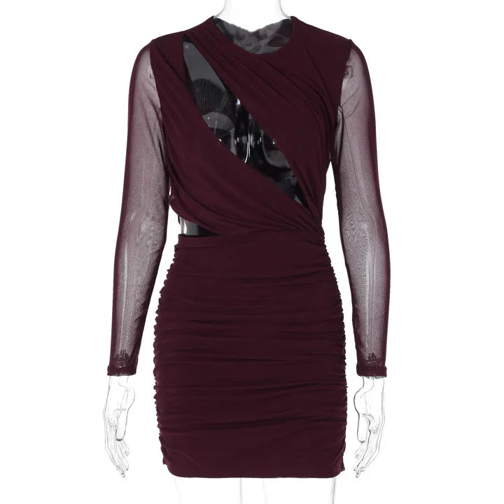 Elegant Hollow Out Mini Dress