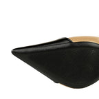 Khaki Women Pumps Mixed Colors Pointed High Heels Pu Leather Shoes