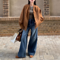 Women's Washing Blue Vintage Street Wide-leg Jeans Cool Girl Baggy Pants Fashion Bottoms Female High Waist Straight Trousers