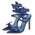 Denim Butterfly-knot Thin Heels Sandals for Women
