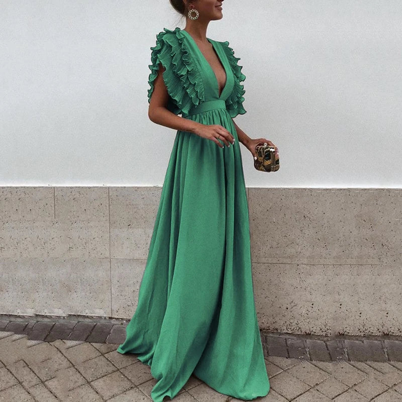 Fiorenza Exclusive Dress with Ruffle Sleeves Boutique Collection