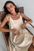 Slim Fit Lace Up Spaghetti Straps Mini Dress