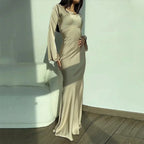 Clara Effortless Dress with Long Sleeves Elevated Occasion Wear