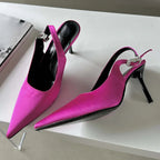 Satin Pointed Toe High Heel Pumps Sandals for Women