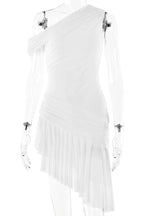 One Shoulder Backless High Waist Mini Dress