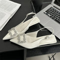 Crystal Women Pumps with Pointed Toe and Thin Low Heel