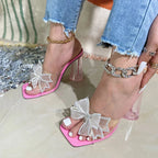 Crystal Bowknot PVC Sandals - Transparent Slippers for Summer Fashion
