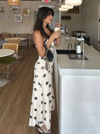 Irregular Print Panel Midi Dress