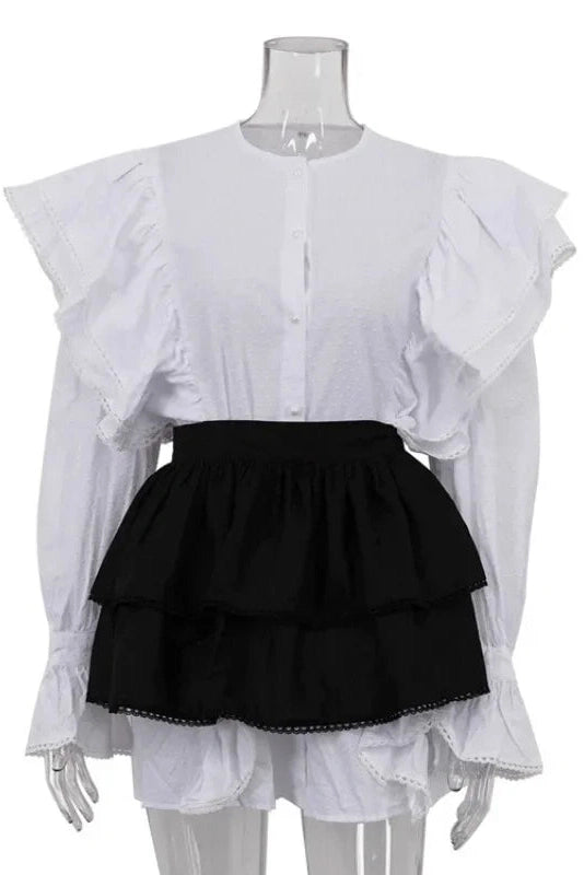 Patchwork Long Sleeve Mini Dress