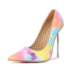 Metal Heel Women Sexy Pointy Toe Stiletto Pumps - 12cm High