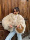 Luxury Warm Fluffy Faux Fur Coat 2024 Women Fashion Solid Long Sleeve Short Coats Winter Female Casual High Street Outercoat