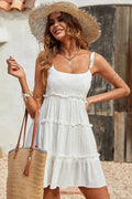 Spaghetti Strap Lace-Up Backless Mini Dress - Spaghetti Strap Mini Dress