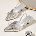 Crystal Bowknot Low Heel Women Pumps