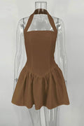 Sleeveless Backless Square Collar Mini Dress